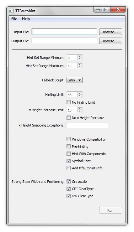 ttfautohint properties